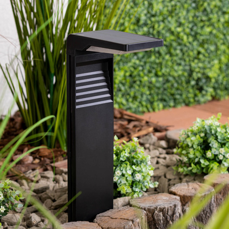Lampa Solarna Ogrodowa LED Wbijana Stojąca Słupek 57cm 4000K IP64 z Czujnikiem Zmierzchu