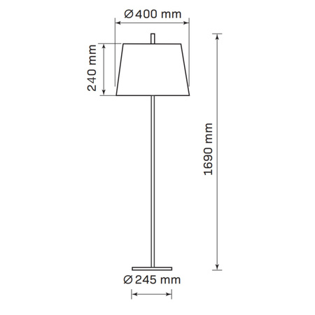 Lampa Podłogowa Oprawa Stojąca E27 Biała Złota ELENA Sanico Goldlux