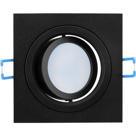 Oprawa HALOGENOWA Podtynkowa Ruchoma GU10 MR16 Kwadrat Czarna CASSIO LUMILED + Żarówka LED GU10 6W = 60W 580lm Neutralna