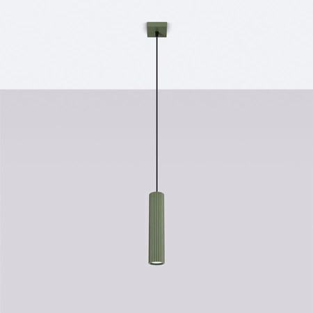 Lampa Wisząca Sufitowa Zwis Tuba Spot 1x GU10 Oliwkowa Karbon Deep Space SL.1611 Sollux