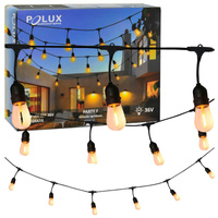 GIRLANDA OGRODOWA ozdobna 5,6m 10xE27 Filament 6W GOLDLUX (Polux)