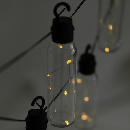 Girlanda Solarna Ogrodowa 10x LED Łańcuch Świetlny Ozdobne Kuleczki 3.8m Ciepła