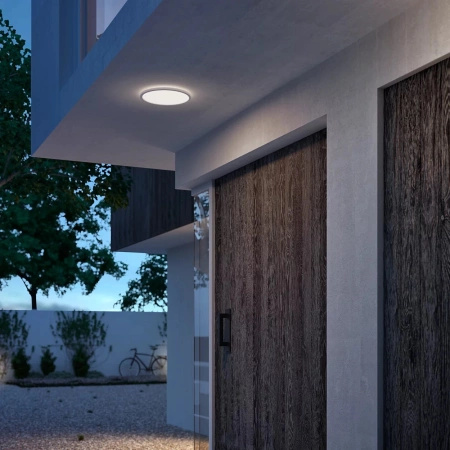 Lampa Ogrodowa Plafon LED 15W 1500lm 4000K IP54 SceneSwitch Biała SuperSlim Philips