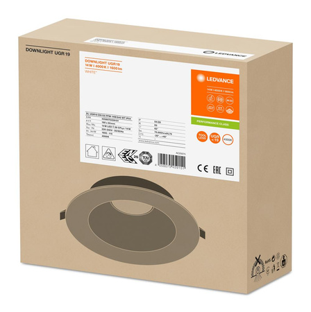 Panel LED Oprawa Podtynkowa Punktowa 14W 1600lm 4000K Neutralna Oczko Spot Biały Downlight Ledvance