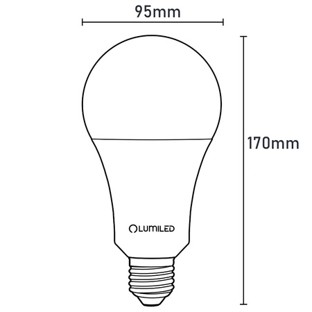 Żarówka LED E27 A95 24W = 200W 3452lm 4000K Neutralna 260° LUMILED