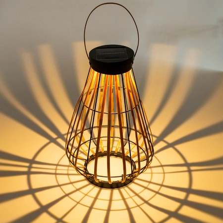 Lampa Solarna LED Zewnętrzna Ogrodowa Stojąca Wisząca Latarenka 3000K IP44 37cm Czujnik Zmierzchu