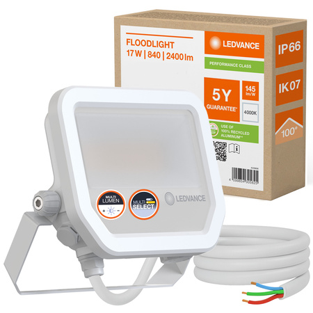 Naświetlacz LED Reflektor Zewnętrzny Lampa 17W 2400lm 4000K IP66 Biały Floodlight Ledvance