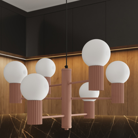 Lampa Wisząca Żyrandol 6x G9 Aluminiowa Mokka Halo French Sky SL.1834 Sollux