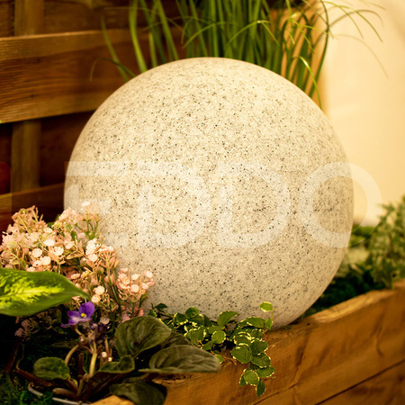 Lampa Zewnętrzna Ogrodowa Wbijana 230V E27 KULA 40cm Kamienna