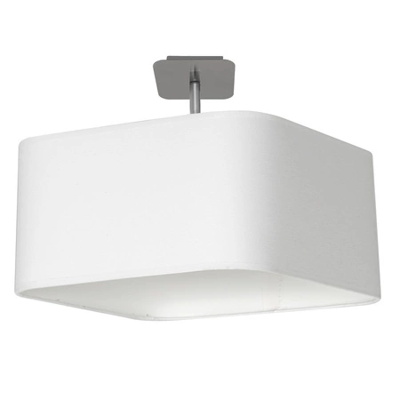 Lampa Sufitowa NAPOLI 1xE27 Biała Chrom Abażur Milagro