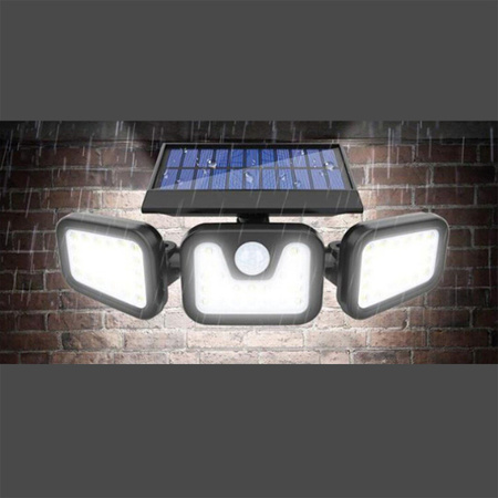 Naświetlacz solarny lampa 74x LED 15W 450lm Zimna czujnik ruchu IP65