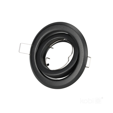 Oprawa Podtynkowa GU10 Halogenowa Wpuszczana Spot Oczko Czarna Okrągła Kobi