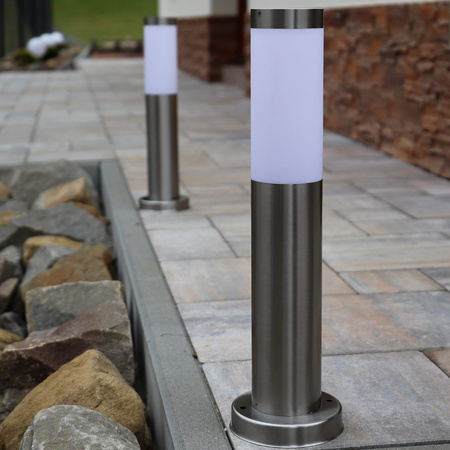 Lampa Ogrodowa LED Słupek E27 TUBA NISKA SATYNOWA 45cm