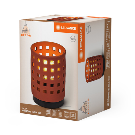 Lampa Stołowa Oprawa Biurkowa Stojąca Dekoracyjna E27 Brązowy USB-C Decor Ledvance