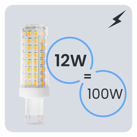 4x Żarówka LED G9 Kapsułka 12W = 100W 1152lm 3000K Ciepła 360° LUMILED