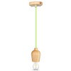 Lampa Wisząca Oprawa E27 Drewniany klosz z zielonym kablem VT-7778 V-TAC