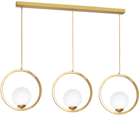 Lampa wisząca VIENNA 3xE14 Mosiądz Obręcz Geometryczne Elegancka MLP5574 Milagro Metal + Szkło