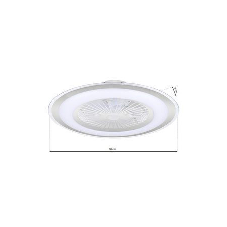 Plafon LED Lampa Sufitowa Natynkowa LED ZONDA Srebrny 48W z wentylatorem Milagro