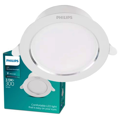 Oprawa Podtynkowa LED 3.5W 400lm 3000K Biała Diamond Cut Philips