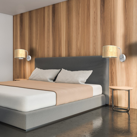 Lampa Ścienna Kinkiet CORK Biała Korek 1xE27 Milagro