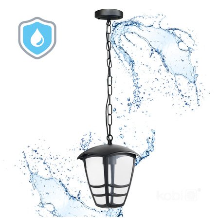 Lampa Wisząca Ogrodowa Zewnętrzna E27 Czarna IP54 Tevio Kobi