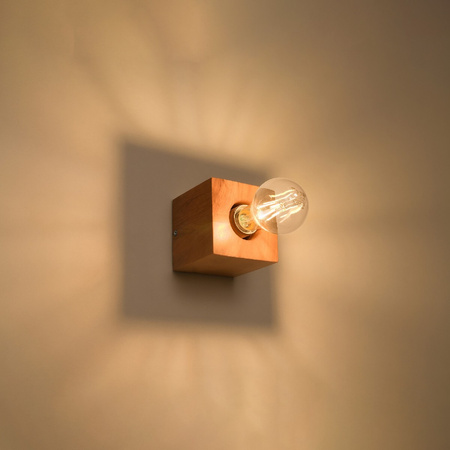 Lampa Ścienna Oprawa Natynkowa Kinkiet E27 Kwadratowa Brązowa Skandynawska Ariz Sollux