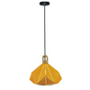 Lampa Wisząca Oprawa E27 Geometryczna żółta z drewnianym wykończeniem PASTEL PRISM D:32x27cm VT-7323 V-TAC