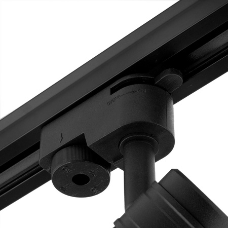 Reflektor Szynowy GU10 Czarny AURA Lampa do Szynoprzewodów Jednofazowych