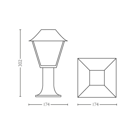 Lampa Ogrodowa Zewnętrzna SŁUPEK 30cm LATARNIA E27 IP44 Alpenglow Philips