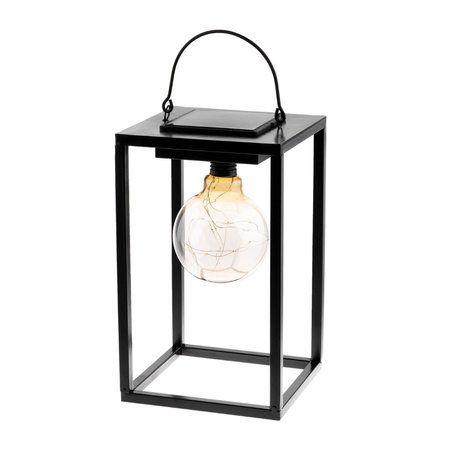 Lampa Solarna LED Zewnętrzna Ogrodowa Stojąca Wisząca Latarenka 3000K IP44 26cm Czujnik Zmierzchu