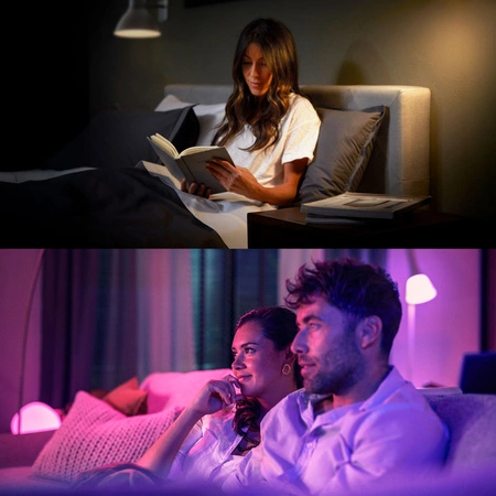 3x Żarówka LED GU10 Reflektor PAR16 4,7W = 50W 345lm 2200-6500K CCT + RGB SMART Inteligentna Bluetooth ZigBee White and Color Ambiance + Mostek Bridge + Regulator Pilot Philips HUE Essential
