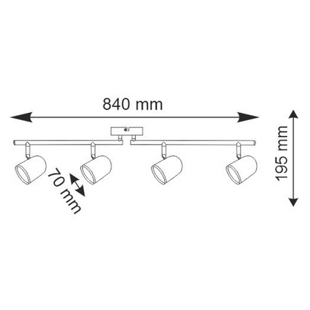Lampa sufitowo-ścienna ruchoma regulowana 16,8W LED RAWI 4 czarny 3000K GOLDLUX (Polux)