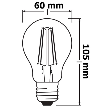 Żarówka LED A60 E27 5.8W = 60W 806lm 2700K Ciepła CRI90 300° Filament Ściemnialna SUPERSTAR PLUS CLASSIC Osram