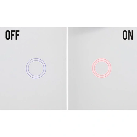 Włącznik szklany DOTYKOWY Wi-Fi LED biały pojedynczy