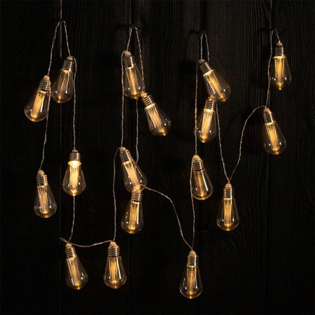 Girlanda Solarna Ogrodowa 20x LED Ozdobne Żarówki 5,69m Ciepła 3000K HELIC LUMILED