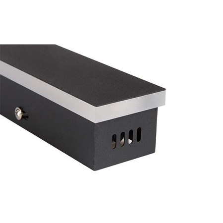 Lampa Ogrodowa LED Kinkiet Elewacyjny 19W Oprawa Architektoniczna Prostokąt Czarna 60CM