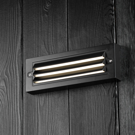 Kinkiet Ogrodowy Elewacyjny Lampa Ścienna LED 6W CZARNA POLA