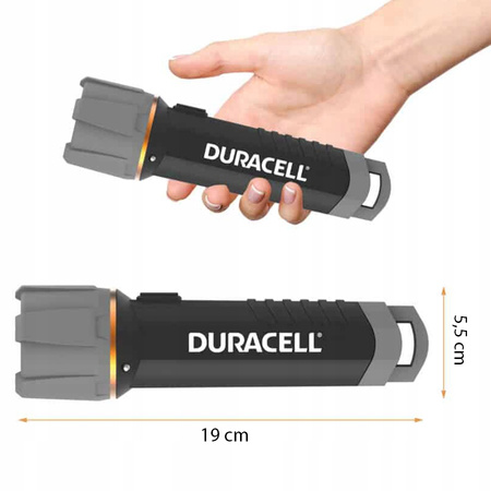 Latarka Ręczna LED Szczelna Bateryjna 3xAA 200lm 4 Tryby DURACELL
