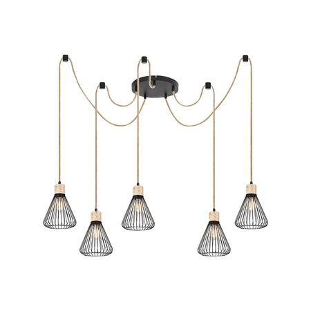 Lampa Wisząca Sufitowa E27 Czarny Industrialny Farfalle Rabalux