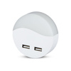 Lampka orientacyjna Lampka nocna LED 0.45W 3000K Z czujnikiem zmierzchu i portem USB Okrągła Biała Samsung Chip VT-84 V-TAC