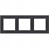 Ramka Potrójna 3-krotna do Włączników Światła Gniazdek CR3/49 Czarna KONTAKT SIMON