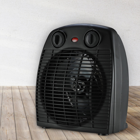 Termowentylator Regulowany Termostat 2000W Czarny Stojący Sanico Goldlux