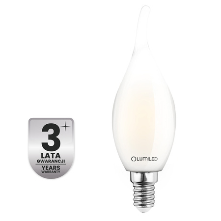 Żarówka LED E14 Świeczka BA35 2,2W 470lm = 40W 4000K Neutralna 360° Filament KLASA A LUMILED