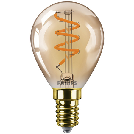 Żarówka LED E14 Kulka P45 3W = 25W 250lm 2200K Ciepła 300° FILAMENT Vintage Bursztynowa Ściemnialna Decorative Philips
