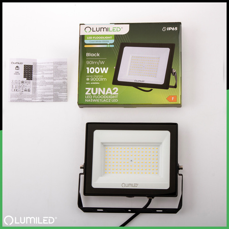 Naświetlacz LED ZUNA2 100W 9000lm 6500K IP65 Czarny LUMILED
