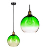 Lampa Wisząca Czarno-Zielona Ombre E27 Sufitowa Zwis Szklany Klosz Nowoczesna