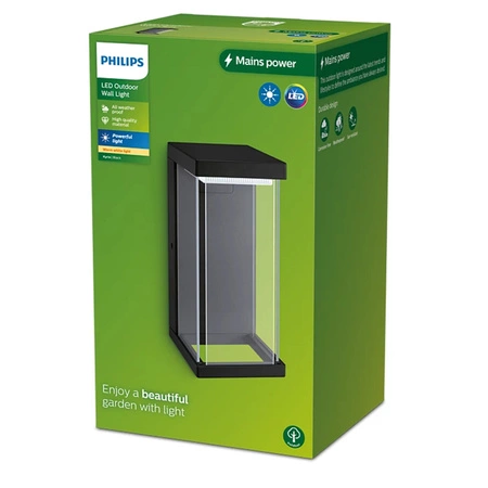 Lampa Ogrodowa LED Kinkiet Elewacyjny KYRIE 12W 2700K IP44 Prostokątna PHILIPS