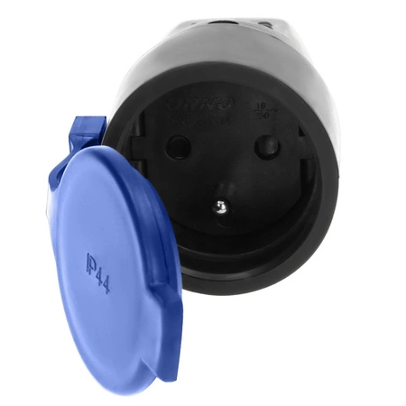 Gniazdo hermetyczne gumowe 16A 230V IP44 z klapką i uziemieniem