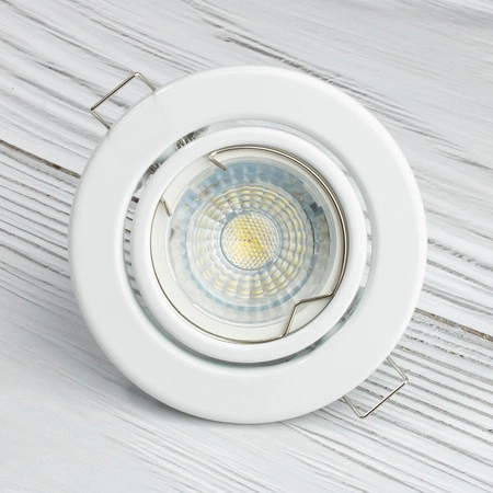 Oprawa HALOGENOWA Podtynkowa Ruchoma Okrągła Biała Blacha GU10 MR16