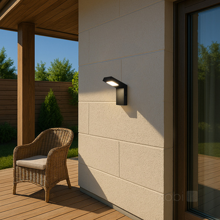 Lampa Ogrodowa Kinkiet Elewacyjny Zewnętrzny LED 10W 400lm 4000K Neutralna IP54 Czarna Induo Kobi